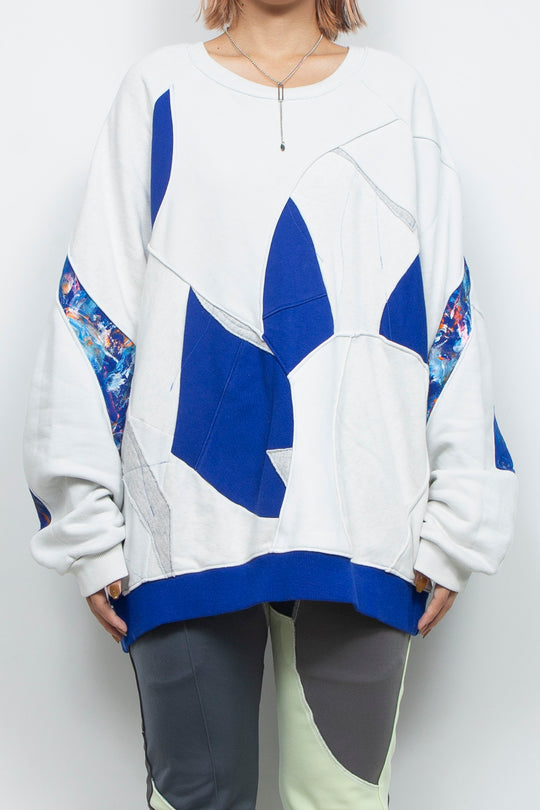 Amorphous Inx Pullover  Blue×White Mix