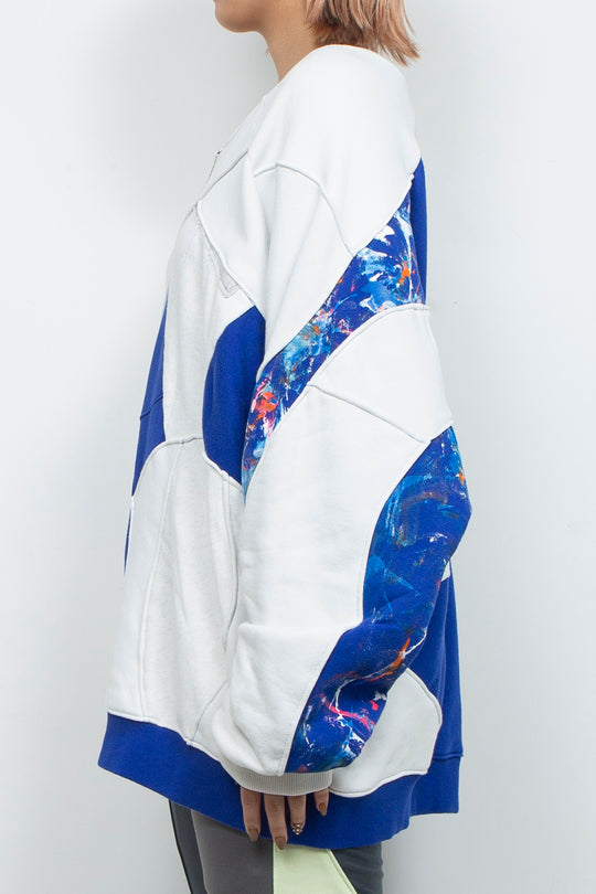 Amorphous Inx Pullover  Blue×White Mix