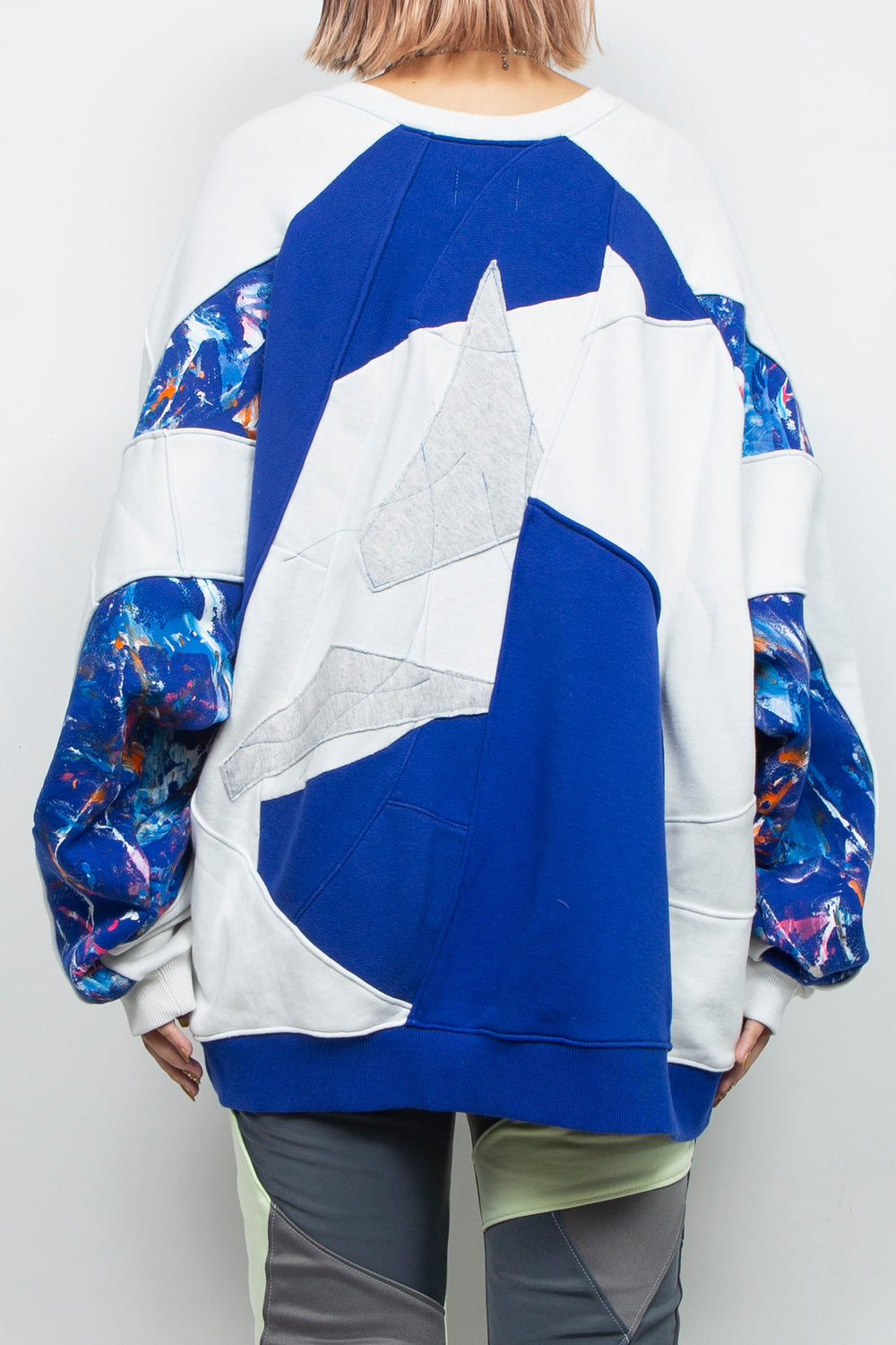 Amorphous Inx Pullover  Blue×White Mix