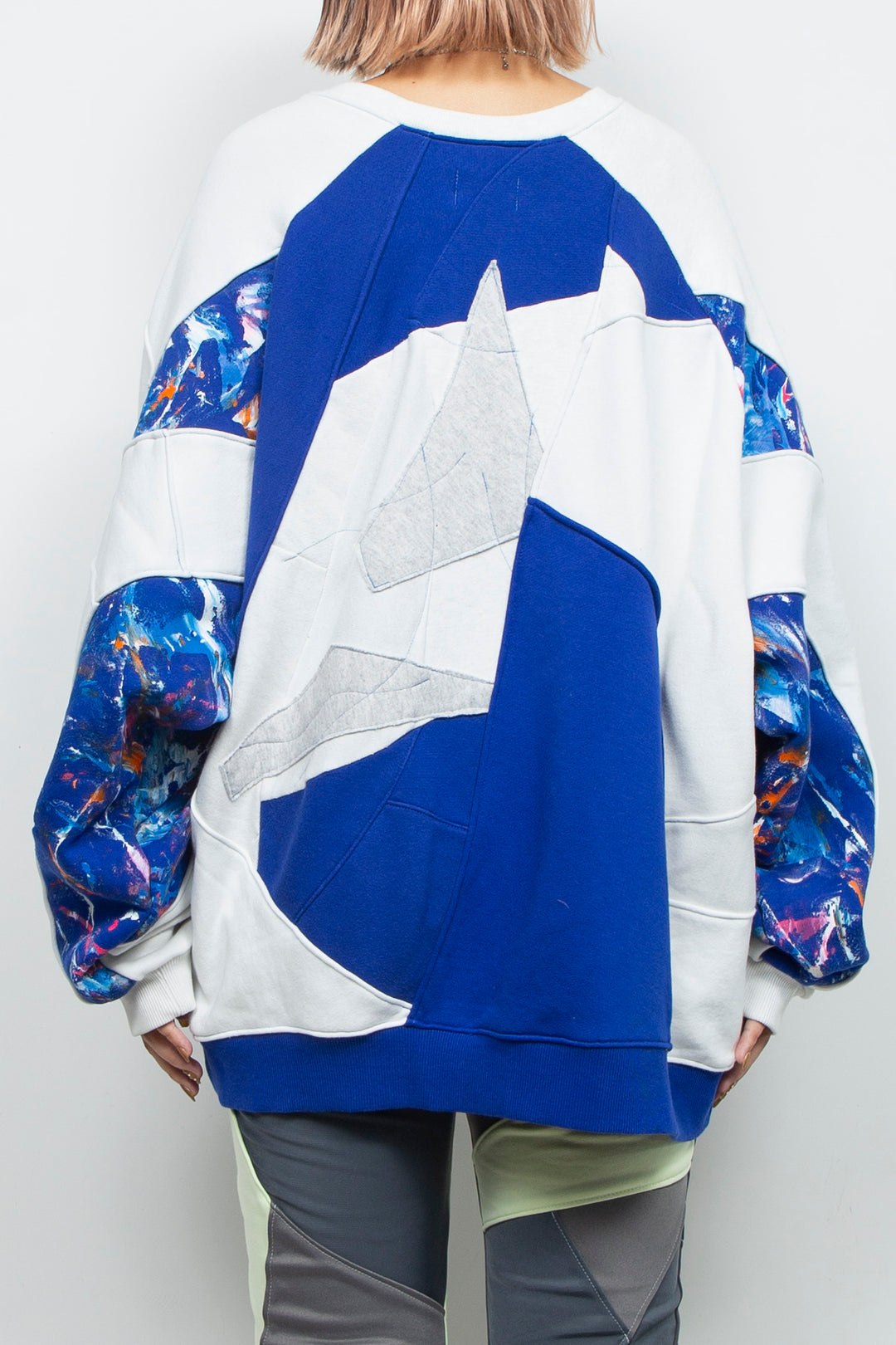 Amorphous Inx Pullover  Blue×White Mix