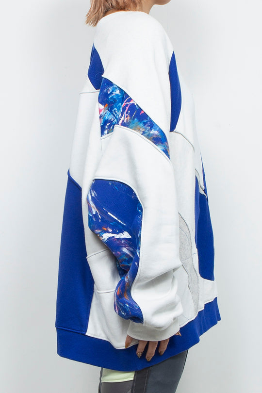 Amorphous Inx Pullover  Blue×White Mix