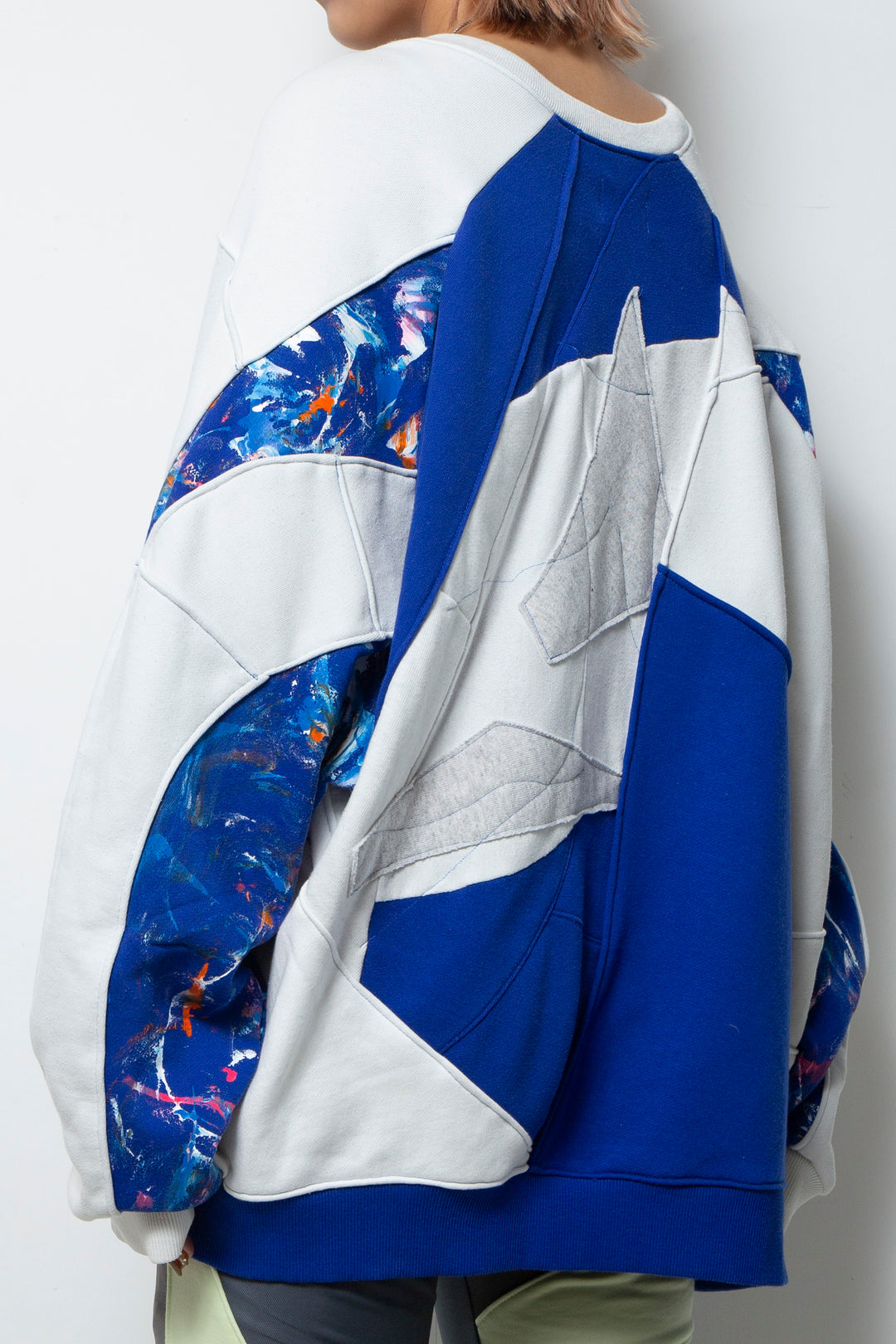 Amorphous Inx Pullover  Blue×White Mix