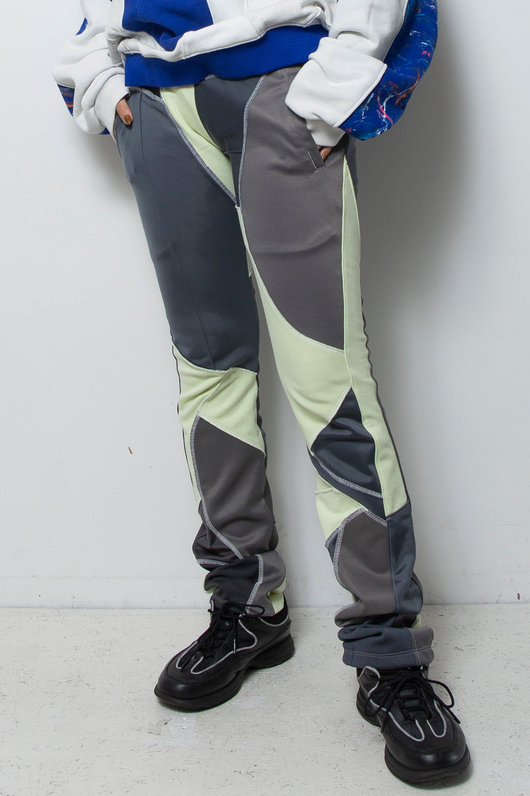 Amorphous Skinny Long Pants Pistachio×Mix Gray