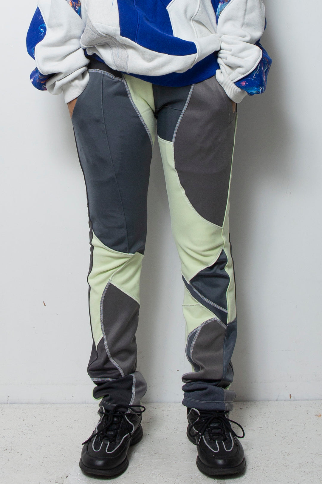 Amorphous Skinny Long Pants Pistachio×Mix Gray