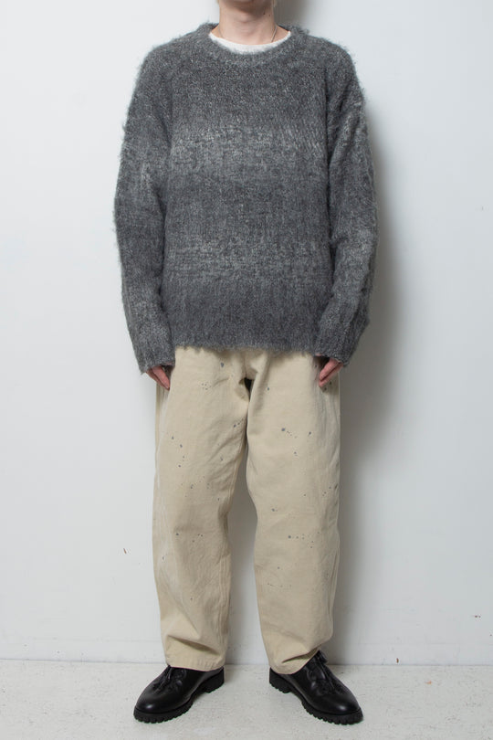 Alpaca Wool Gradient Shaggy Knit BLACK
