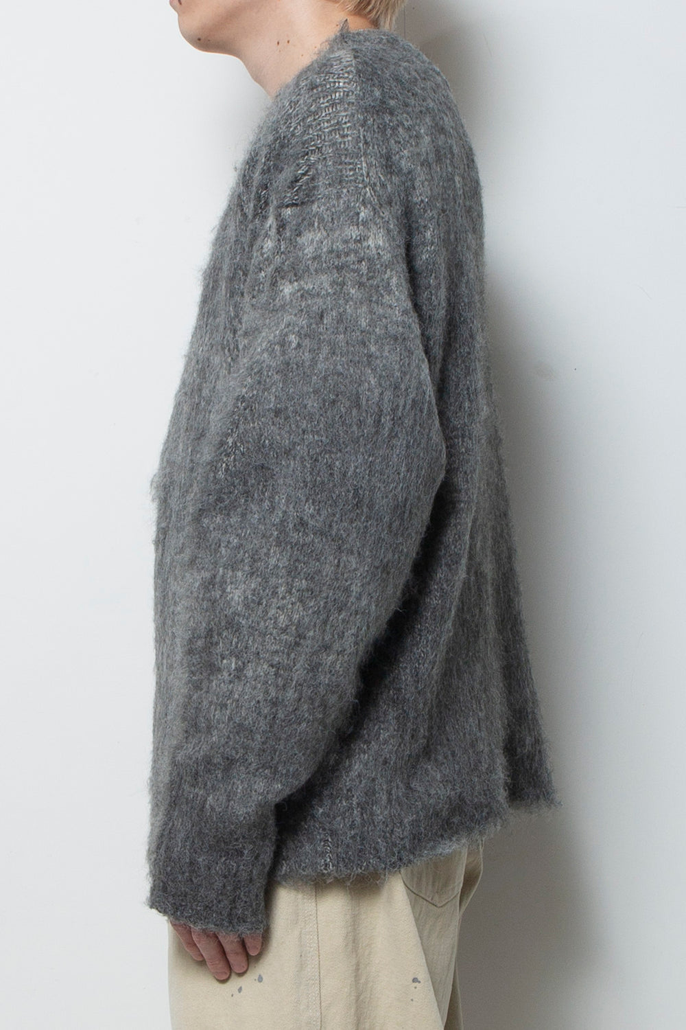 Alpaca Wool Gradient Shaggy Knit BLACK