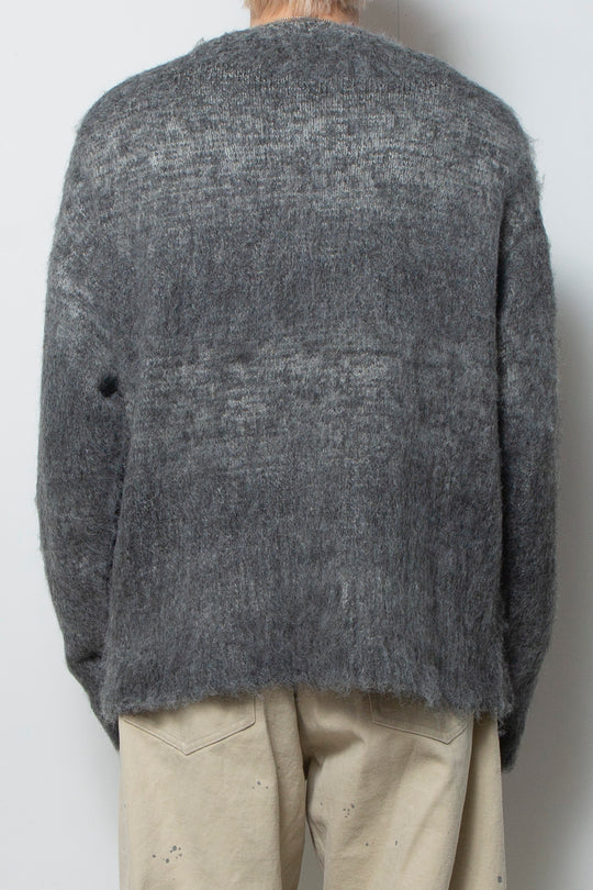 Alpaca Wool Gradient Shaggy Knit BLACK