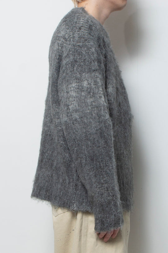 Alpaca Wool Gradient Shaggy Knit BLACK