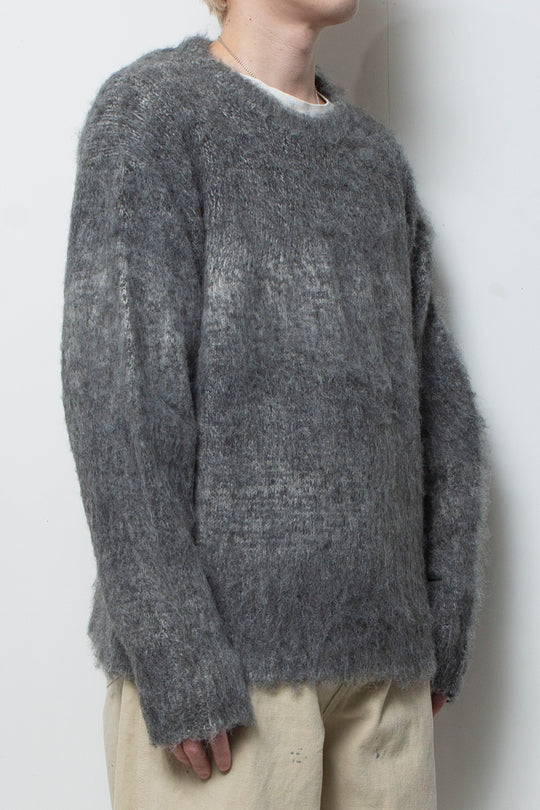 Alpaca Wool Gradient Shaggy Knit BLACK