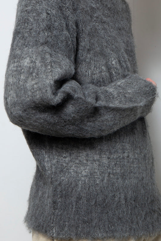 Alpaca Wool Gradient Shaggy Knit BLACK