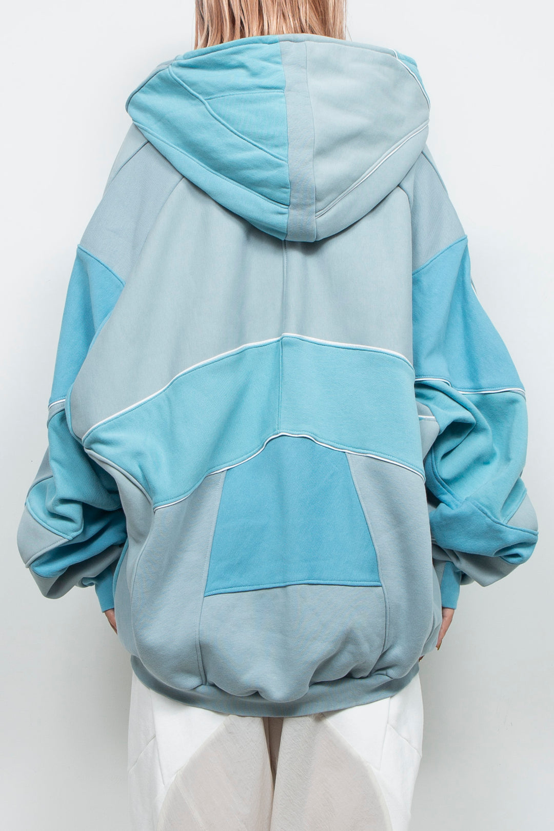 Facet Zip Long Hoodie SkyBlue Mix