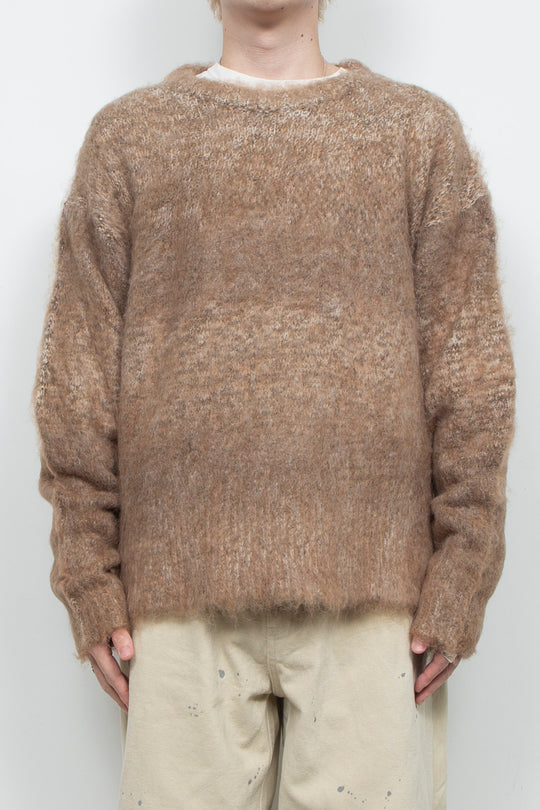 Alpaca Wool Gradient Shaggy Knit BEIGE