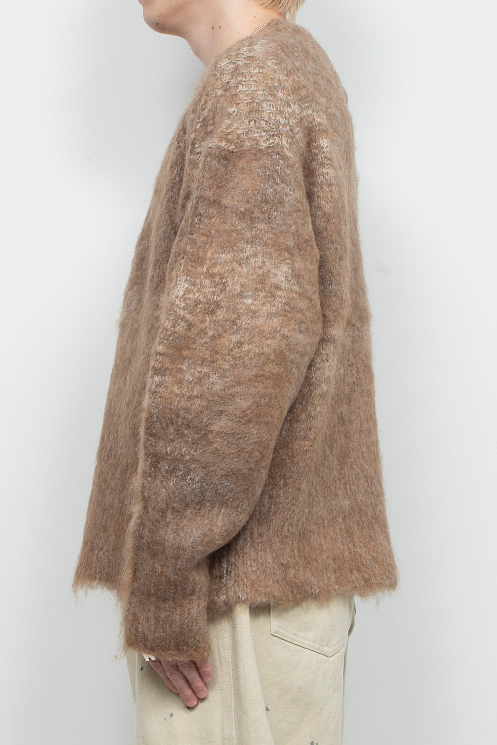 Alpaca Wool Gradient Shaggy Knit BEIGE