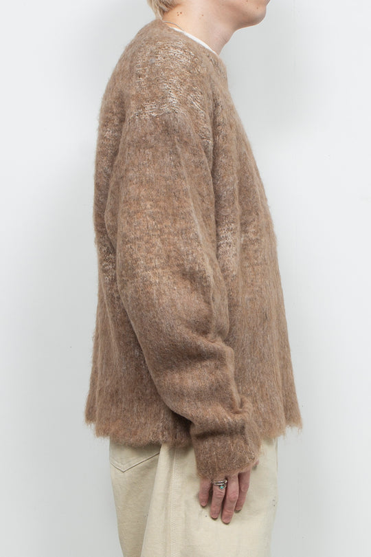 Alpaca Wool Gradient Shaggy Knit BEIGE