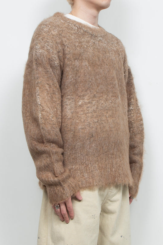Alpaca Wool Gradient Shaggy Knit BEIGE