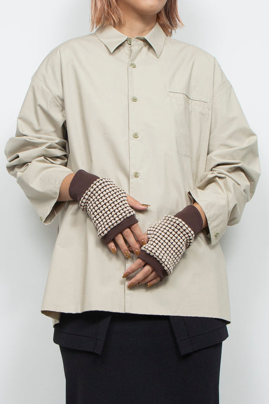 Waffle Knit Sleeve Cuff Blown