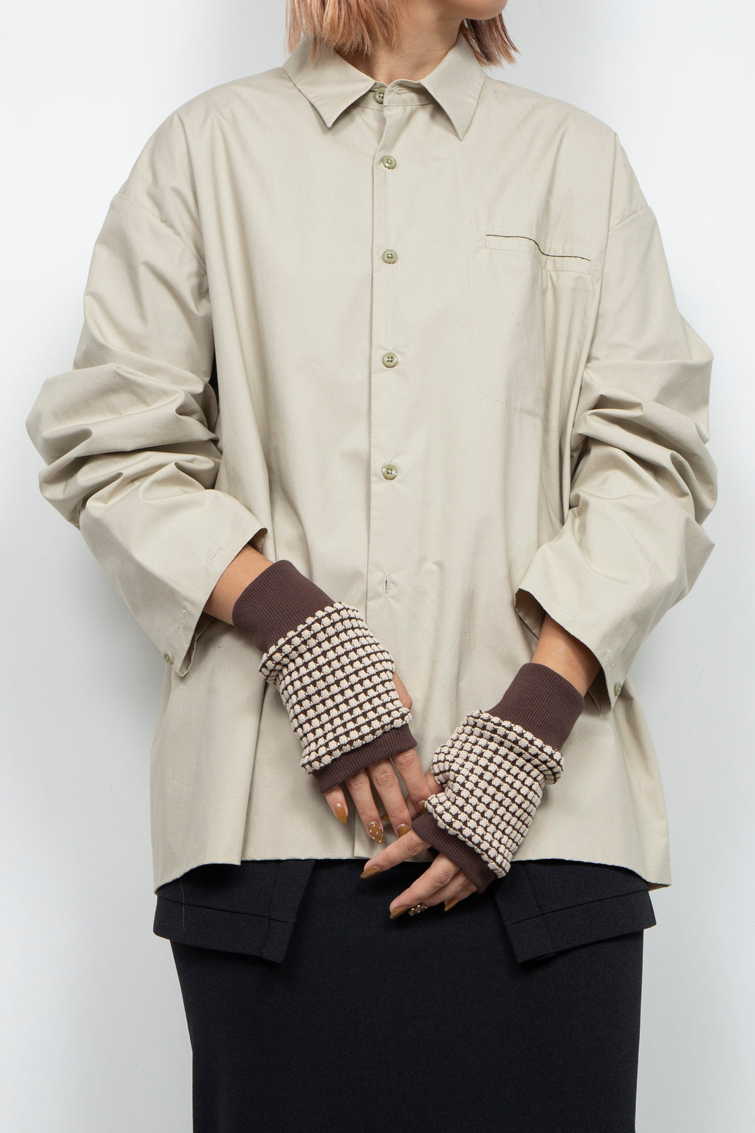 Waffle Knit Sleeve Cuff Blown