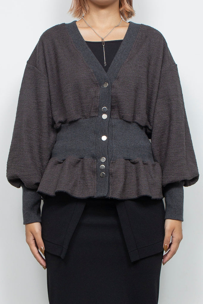 juemi Rhombus Pleated Cardiganグレー【新品未使用】 Rhombus Pleated Cardigan – JUEMI