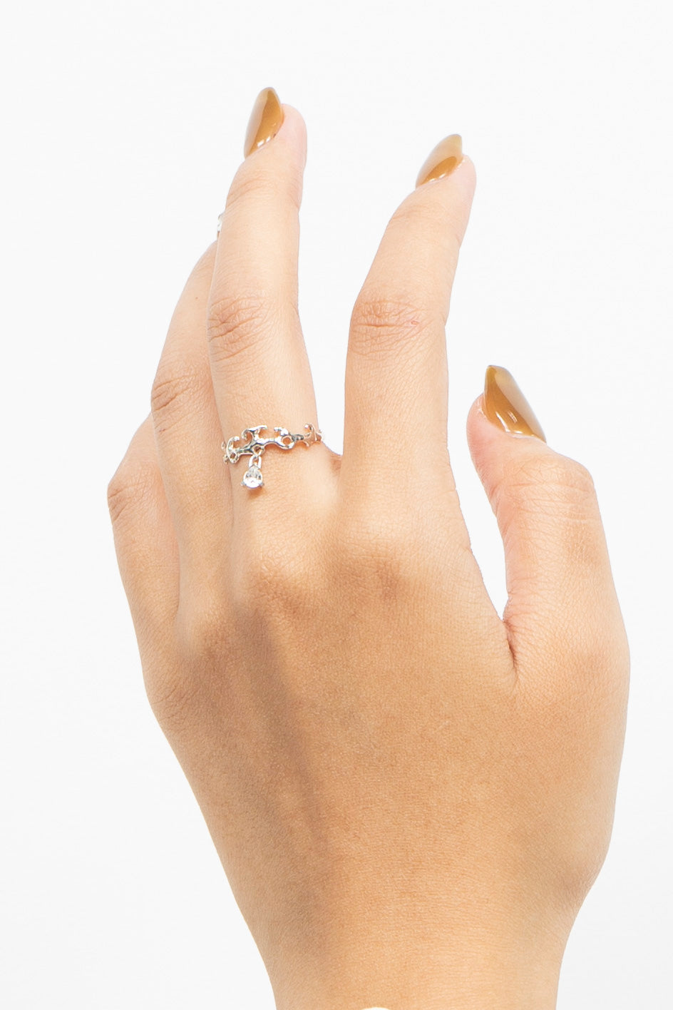 Teardrop Rococo Ring Silver