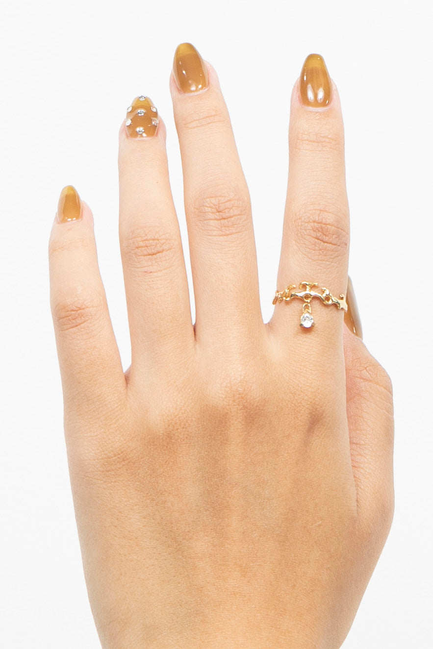 Teardrop Rococo Ring Gold