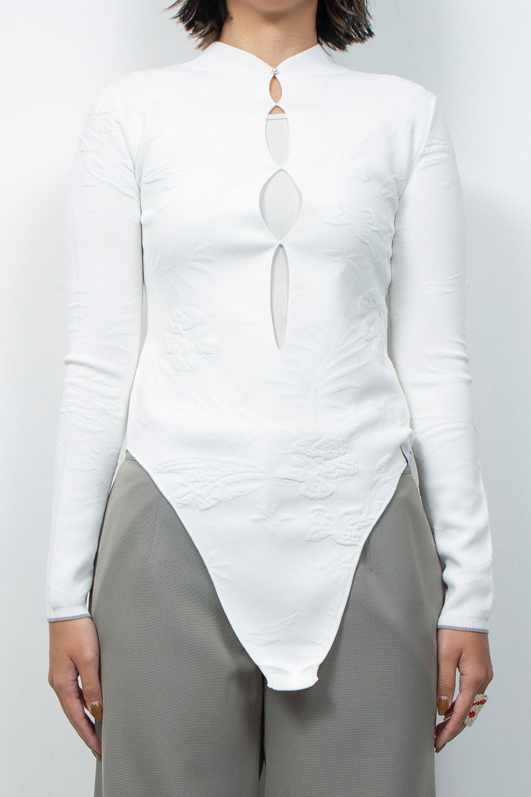 2WAY Knit Bodysuit White