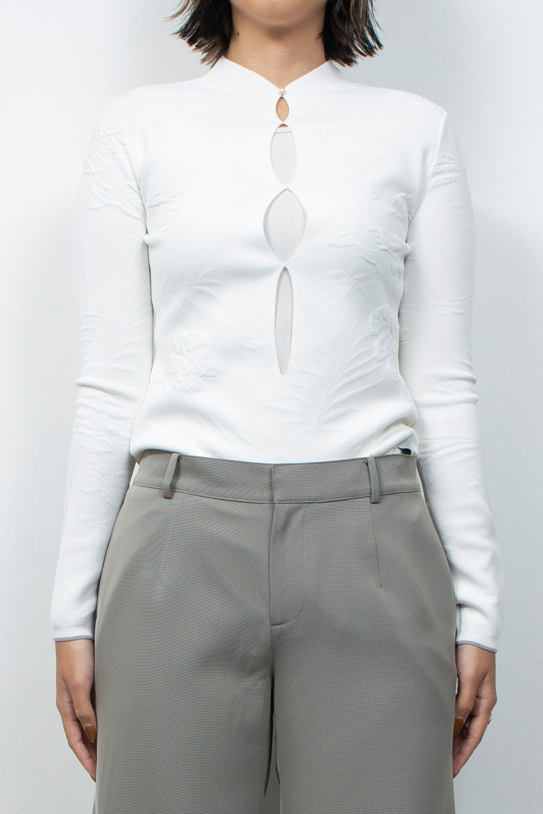 2WAY Knit Bodysuit White