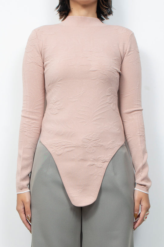 2WAY Knit Bodysuit Beige