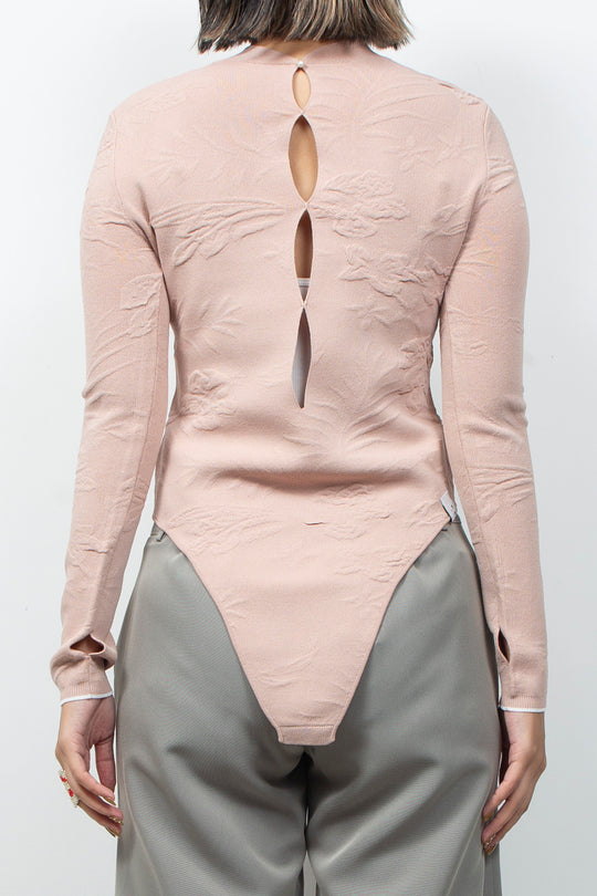 2WAY Knit Bodysuit Beige