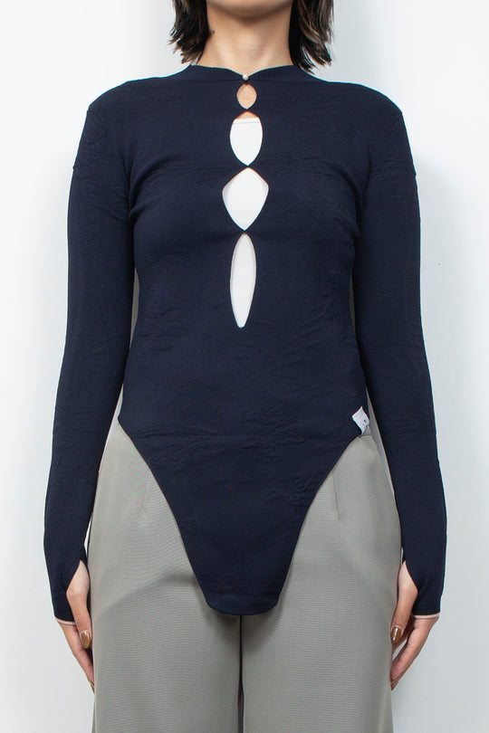 2WAY Knit Bodysuit Black