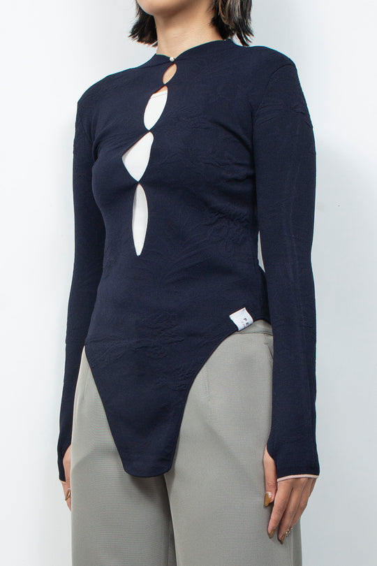 2WAY Knit Bodysuit Black