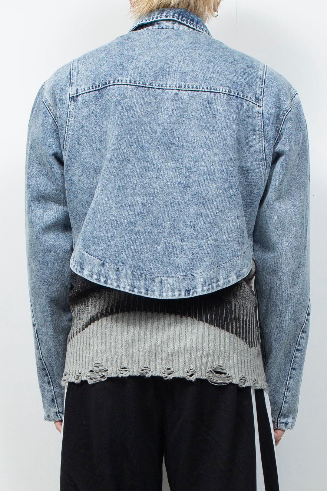 Blue denim short jacket