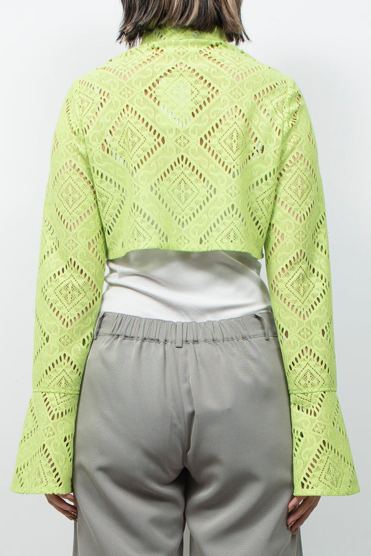 KIKU Button Lace Blouse Light green