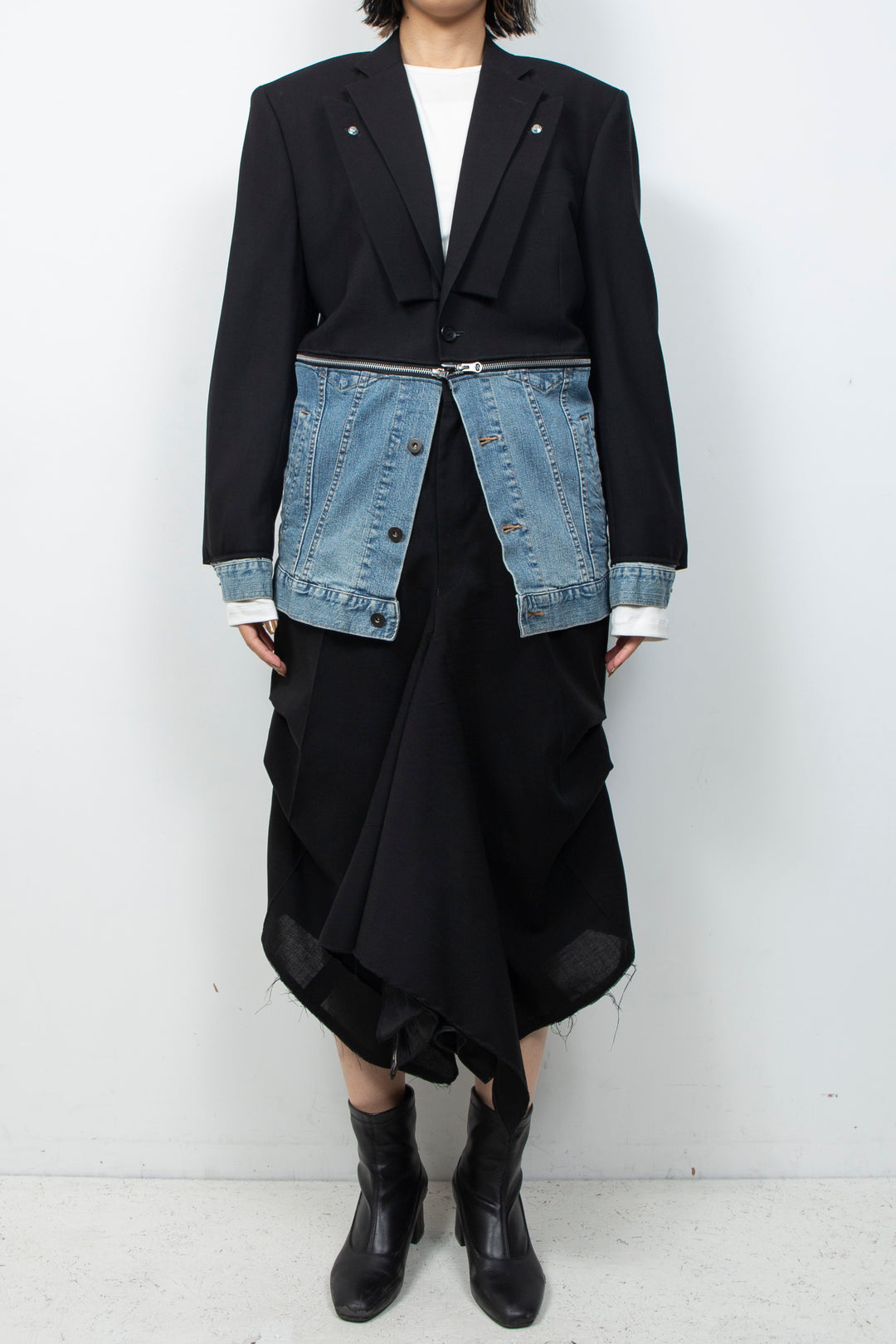 WOOL DOUBLE FLARE SKIRT