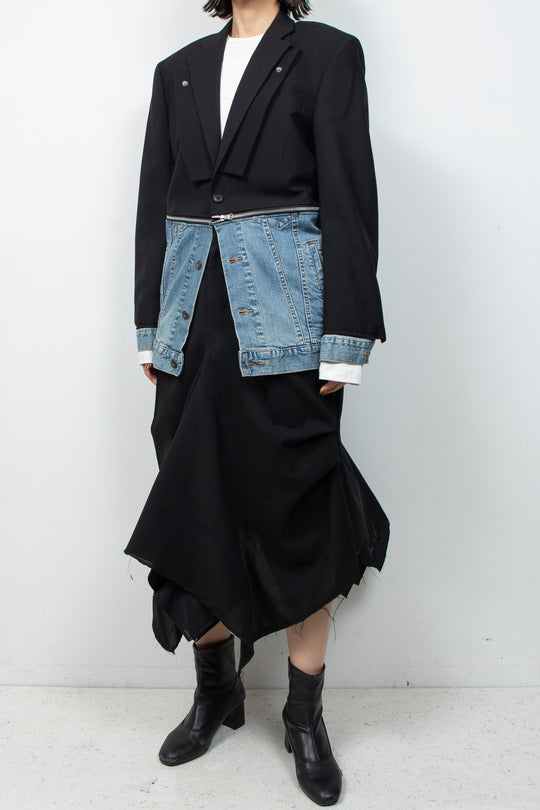 WOOL DOUBLE FLARE SKIRT