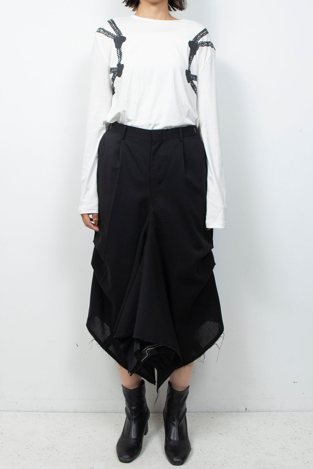 WOOL DOUBLE FLARE SKIRT