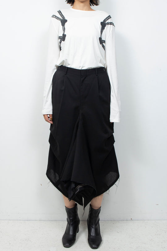 WOOL DOUBLE FLARE SKIRT