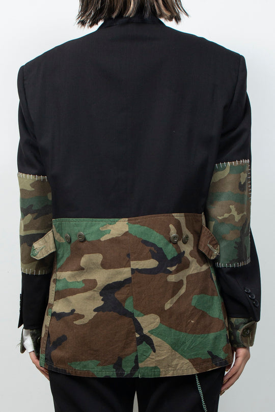 COLLARLESS DOCKING MILITARY JACKET