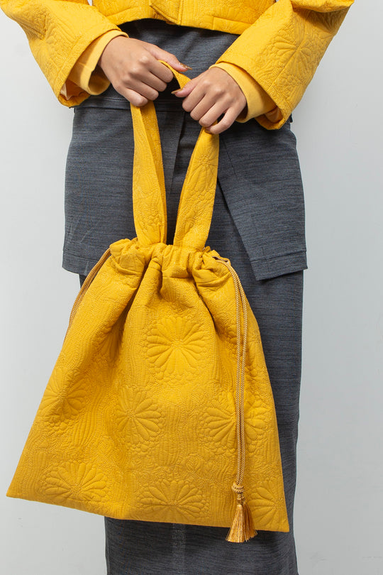 KIKU Quilted Tote Bag Yellow
