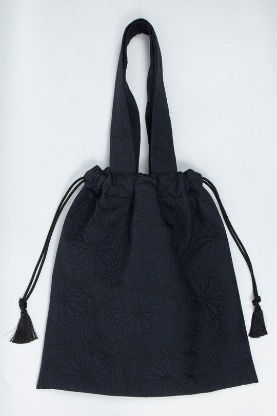 KIKU Quilted Tote Bag Black