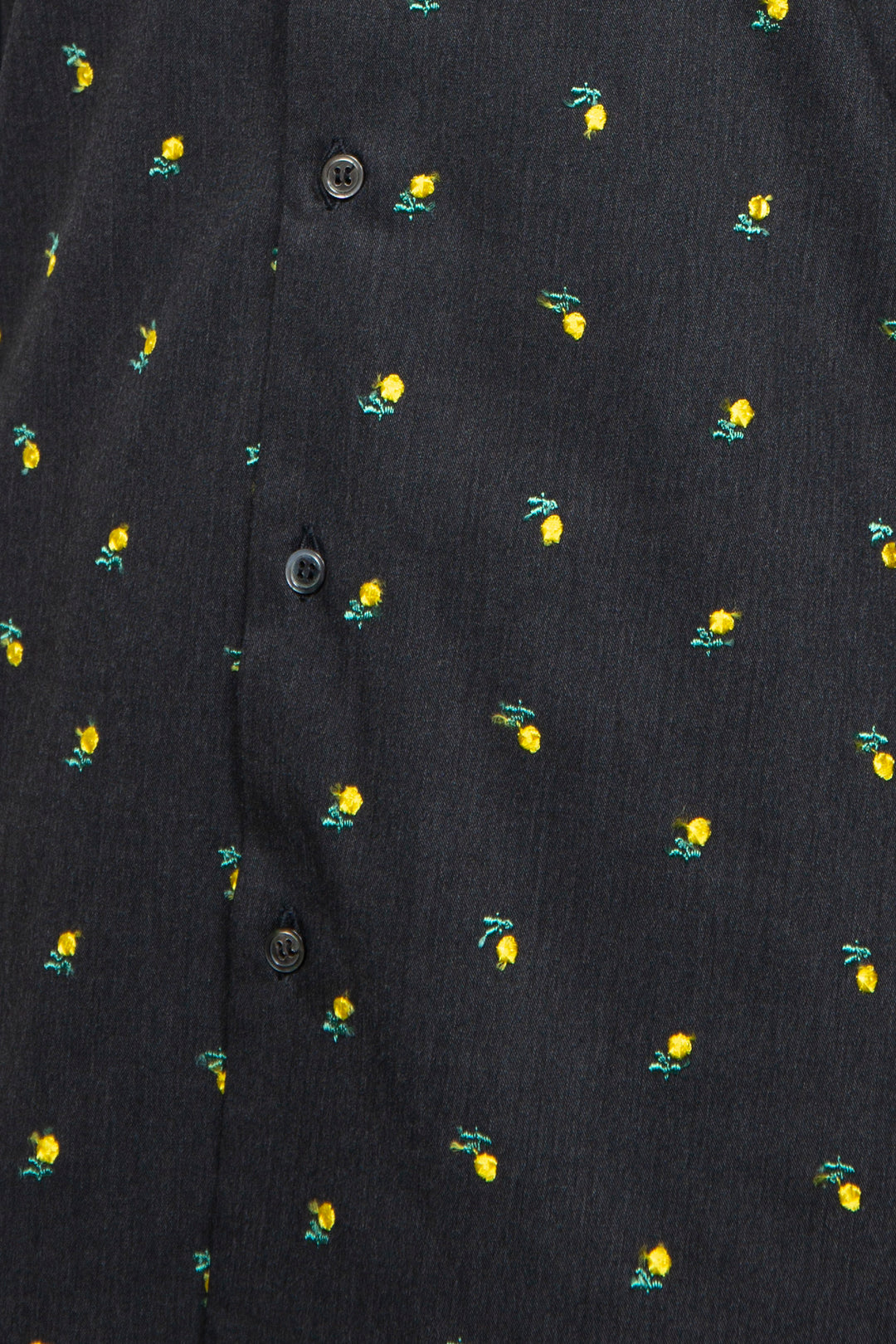 Flower embroidery ribbon blouse gray