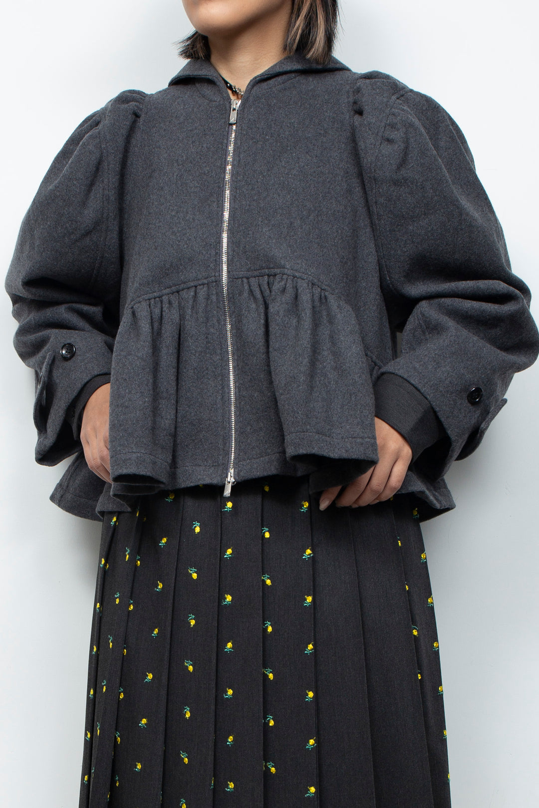 Front zip jacket gray