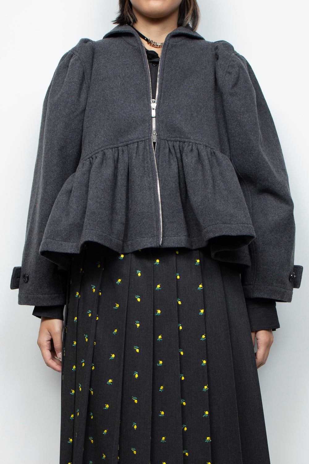 Front zip jacket gray