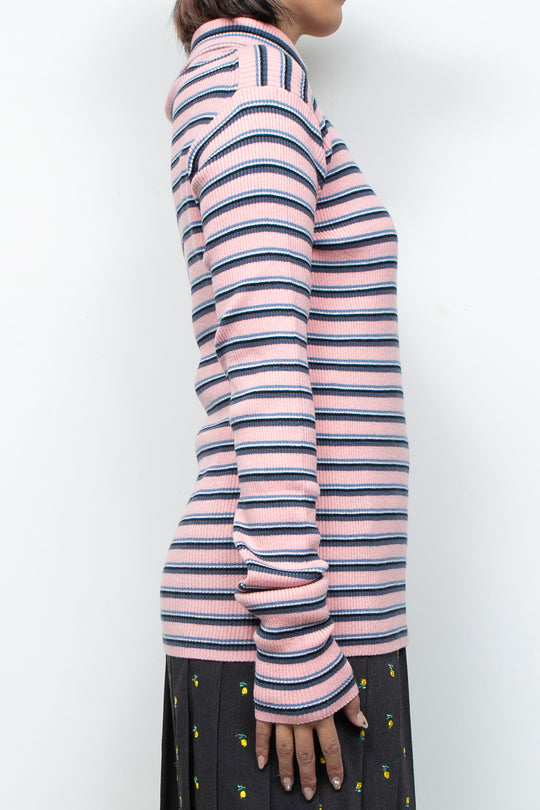 Multi border EVA knit pink