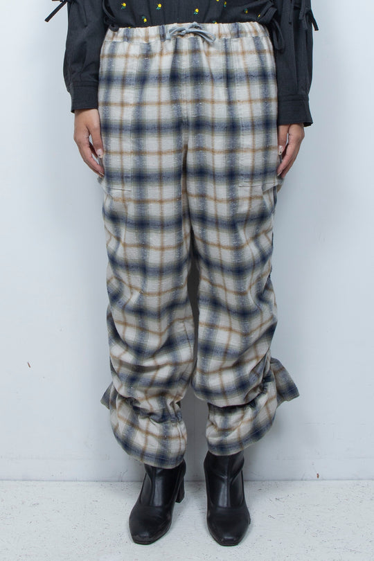 Mimic Shirred Pants Beige