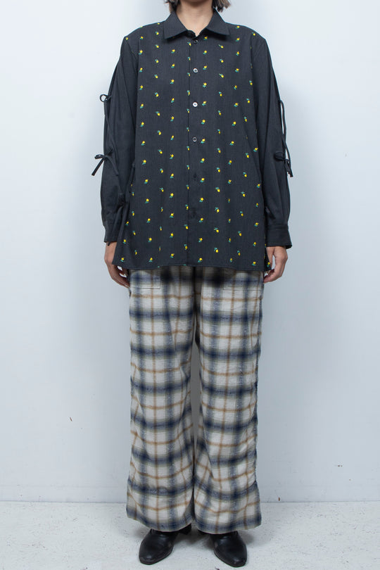 Mimic Shirred Pants Beige