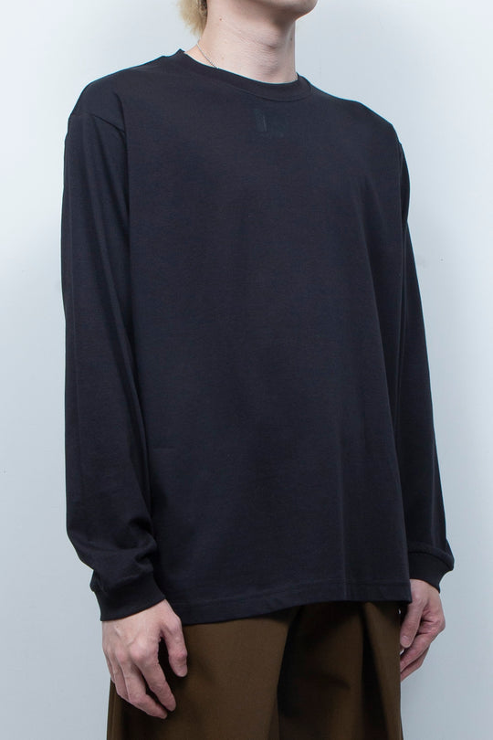 SPINE LONG TEE MATERIAL TYPE:A (BK×BK)