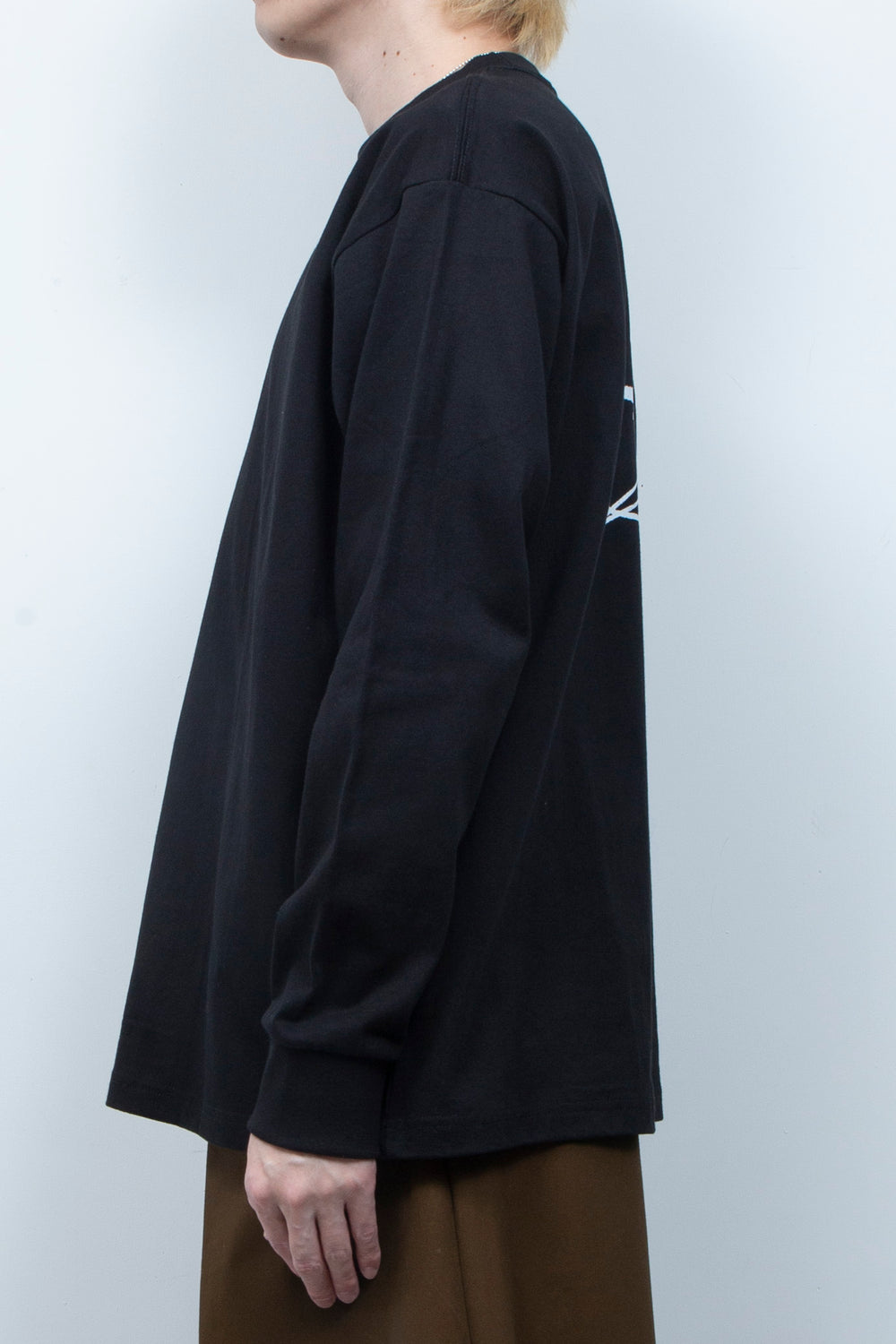 SPINE LONG TEE MATERIAL TYPE:B (BK×WH)