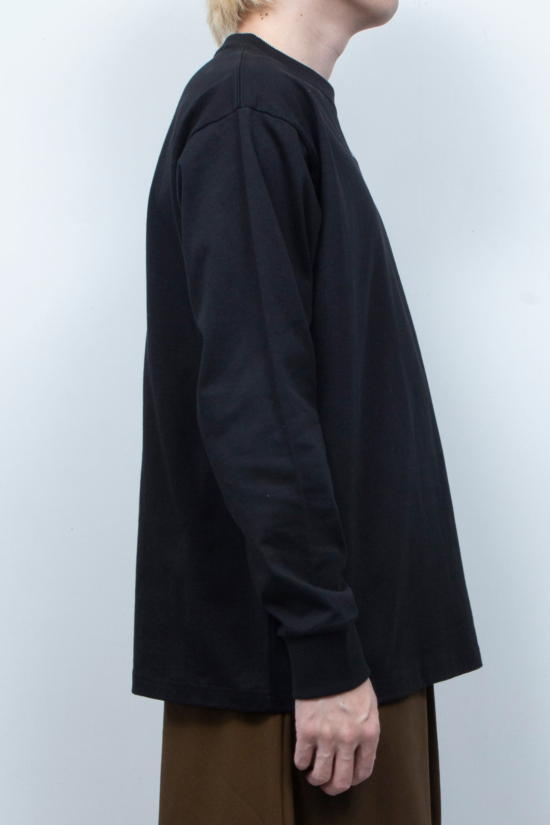 SPINE LONG TEE MATERIAL TYPE:B (BK×WH)