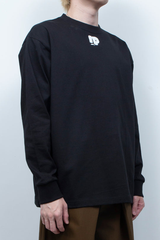 SPINE LONG TEE MATERIAL TYPE:B (BK×WH)