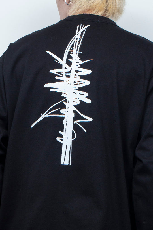 SPINE LONG TEE MATERIAL TYPE:B (BK×WH)